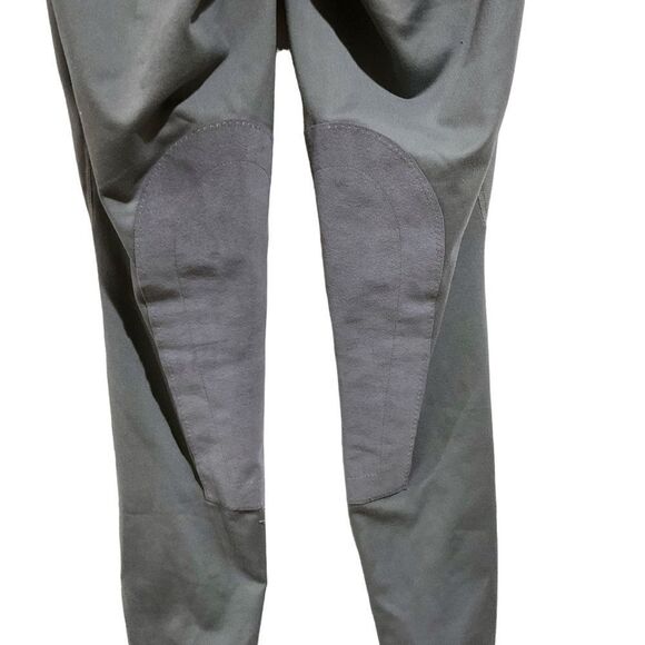 KERRITS Riding Breeches Pants Gray Leather Knee Patch Size Medium - Picture 8 of 13